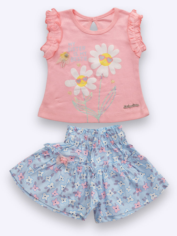 Baby's Day Girls Cotton Top with Shorts