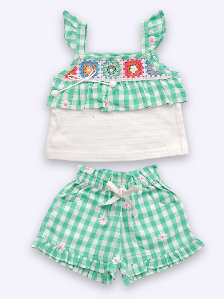 KIKO Pure Cotton Top with Printed Shorts