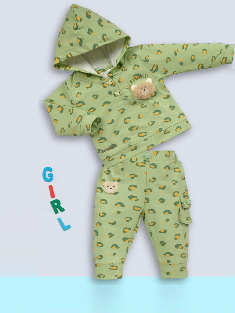 Girl Hooded Pure Cotton Clothing Set