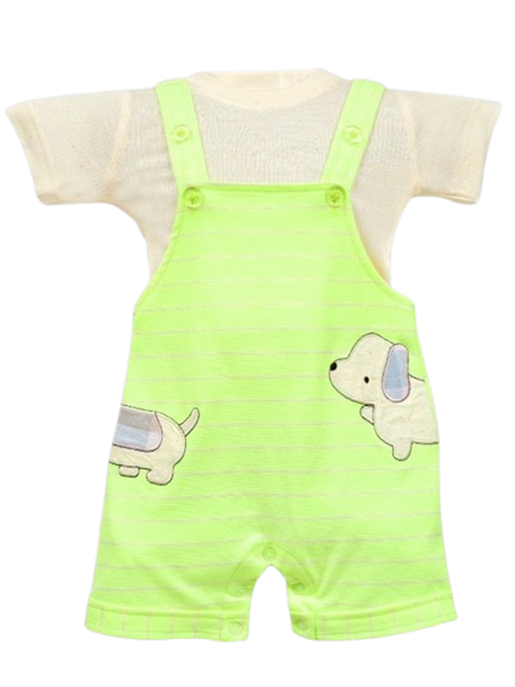 Pompidou Printed half Sleeves Dungree For Baby Boys
