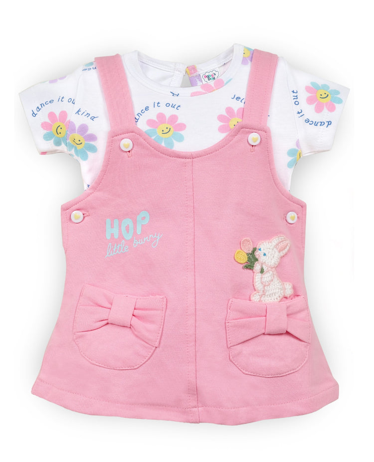 BABY'S DAY Printed Cotton Dungaree With T-Shirt