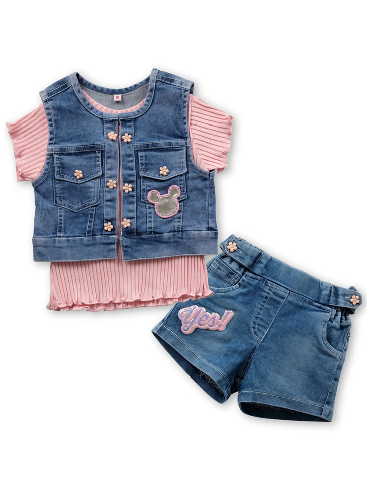 KETI MINI T-Shirt Tops and Denim Bottoms with Jacket Combo Pack