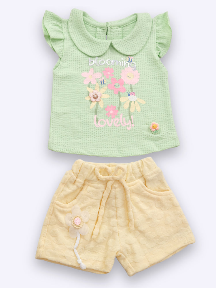 Baby's Day Girls Cotton Top with Shorts