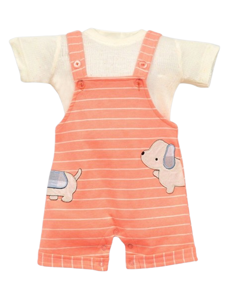 Pompidou Printed half Sleeves Dungree For Baby Boys