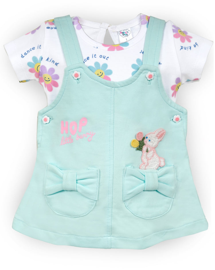 BABY'S DAY Printed Cotton Dungaree With T-Shirt