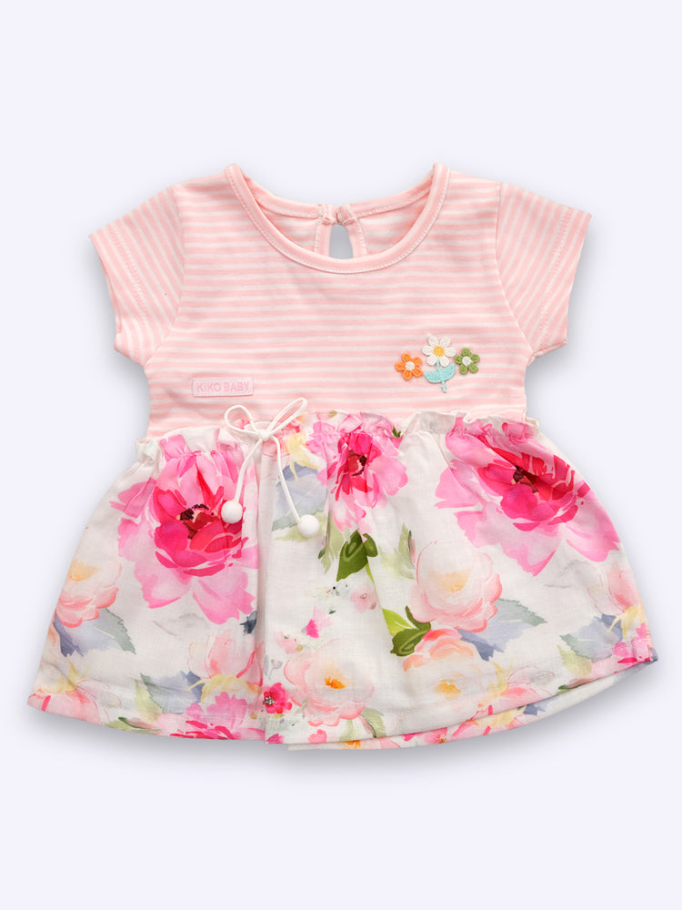 KIKO Baby Girls Floral Printed Pure Cotton Dresses