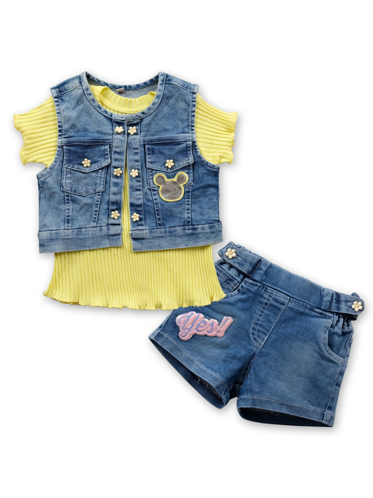 KETI MINI T-Shirt Tops and Denim Bottoms with Jacket Combo Pack