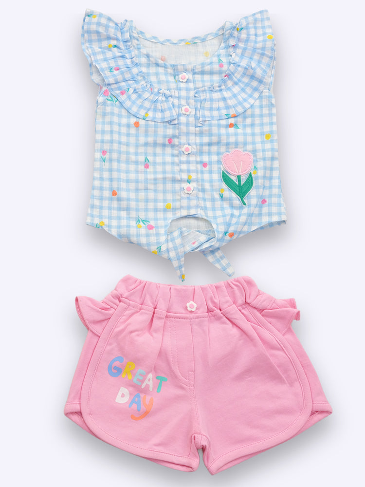 Baby's Day Girls Pure Cotton Top and Shorts
