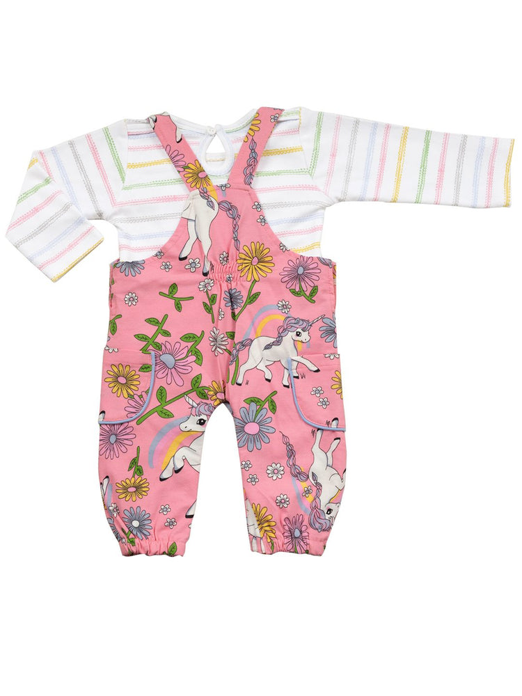 Baby Full Sleeve Top and Dungaree Romper Set