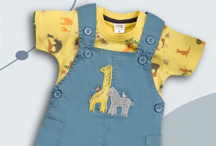 Pompidou Full Sleeves Dungree For Baby Boys