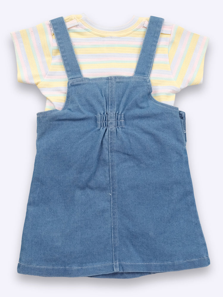 KETIMINI Dungaree For Baby Girls Striped Cotton Blend