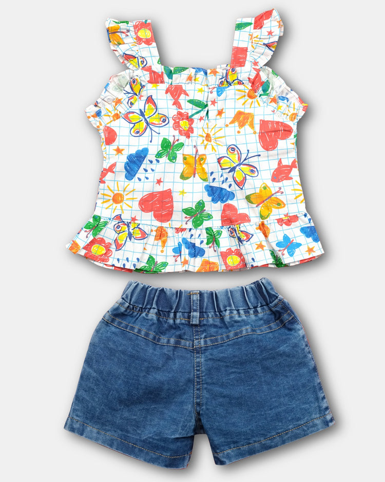 BABY'S DAY Sleeveless Tops and Denim Shorts