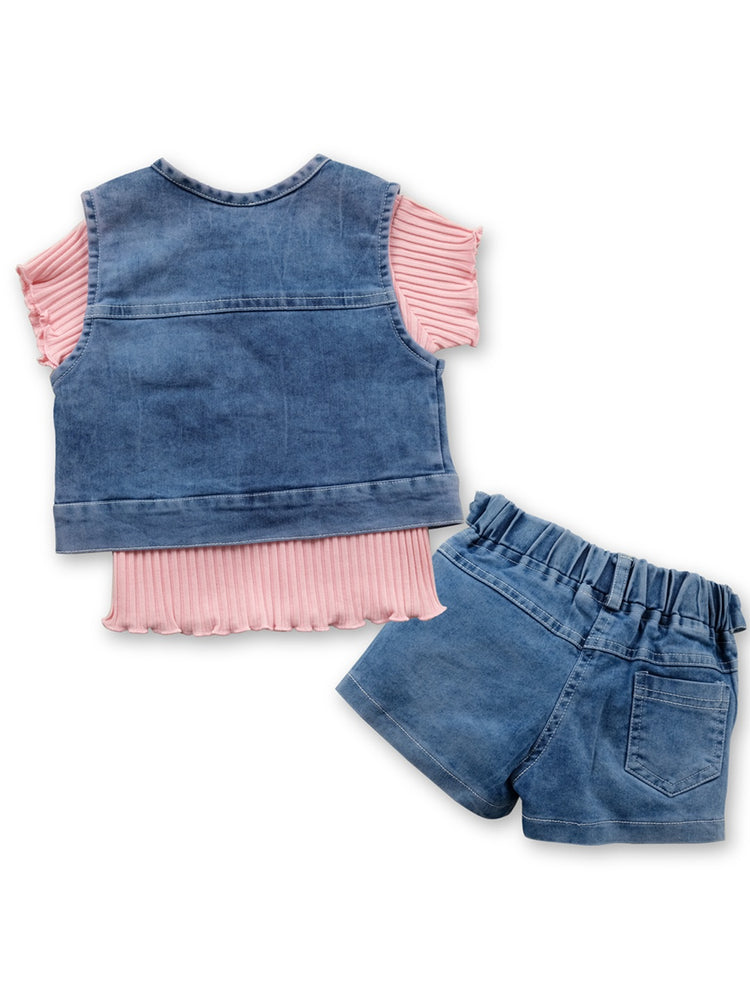 KETI MINI T-Shirt Tops and Denim Bottoms with Jacket Combo Pack
