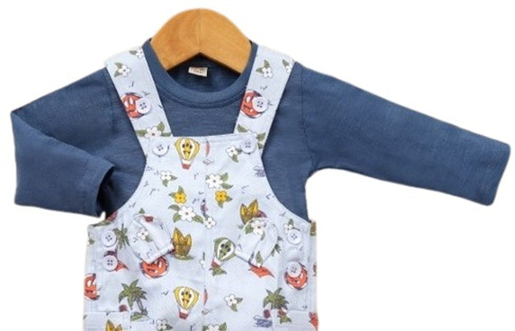 Pompidou Full Sleeves Dungree For Baby Boys