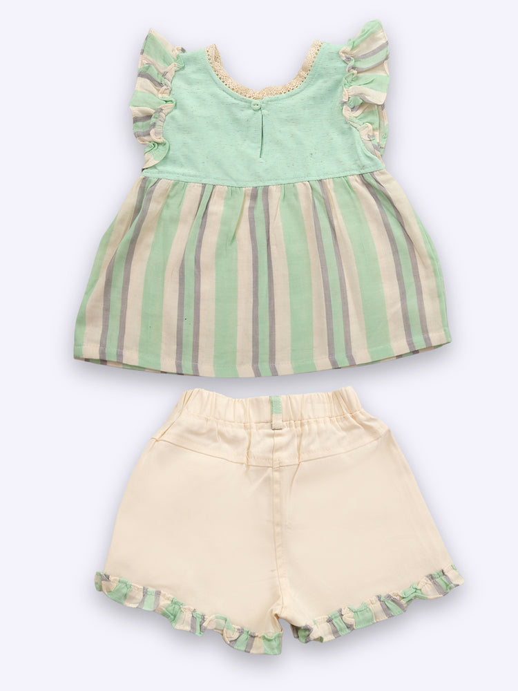 KIKO Baby Girls Printed Top with Shorts