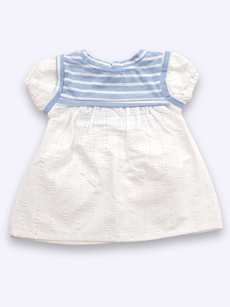 KIKO Baby Girls Striped Cotton Fit & Flare Dress
