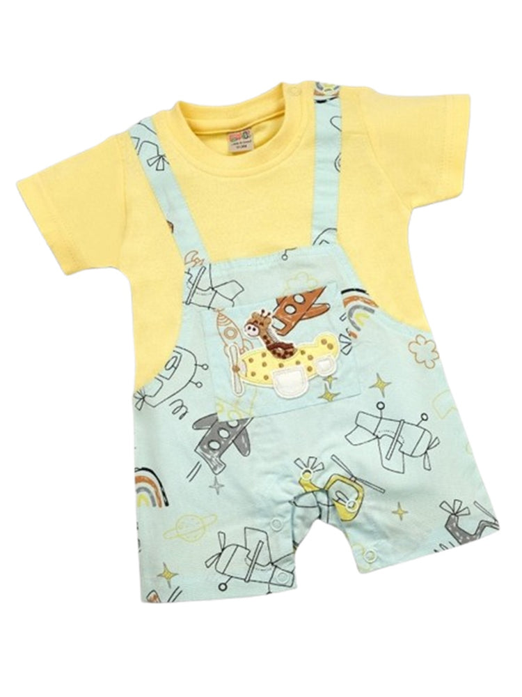 Pompidou Printed Romper Jacket Set For Baby Boys