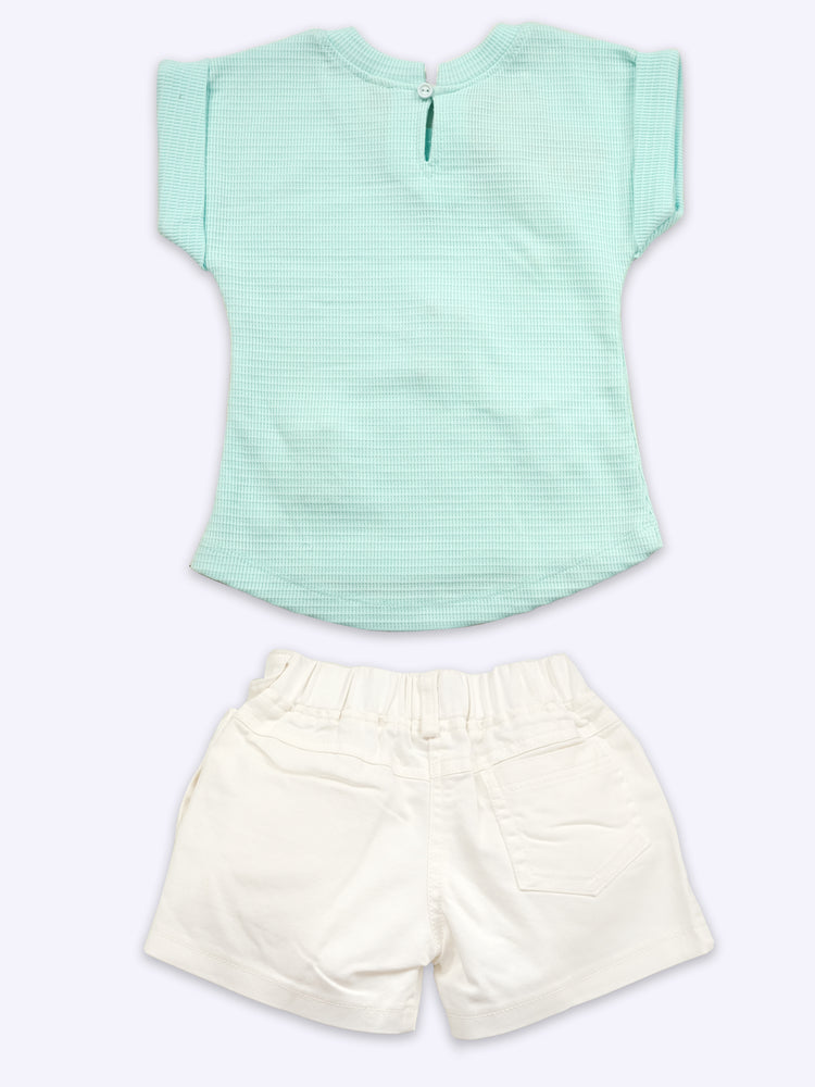 Baby Girl Pure Cotton Top With Shorts clothing Set