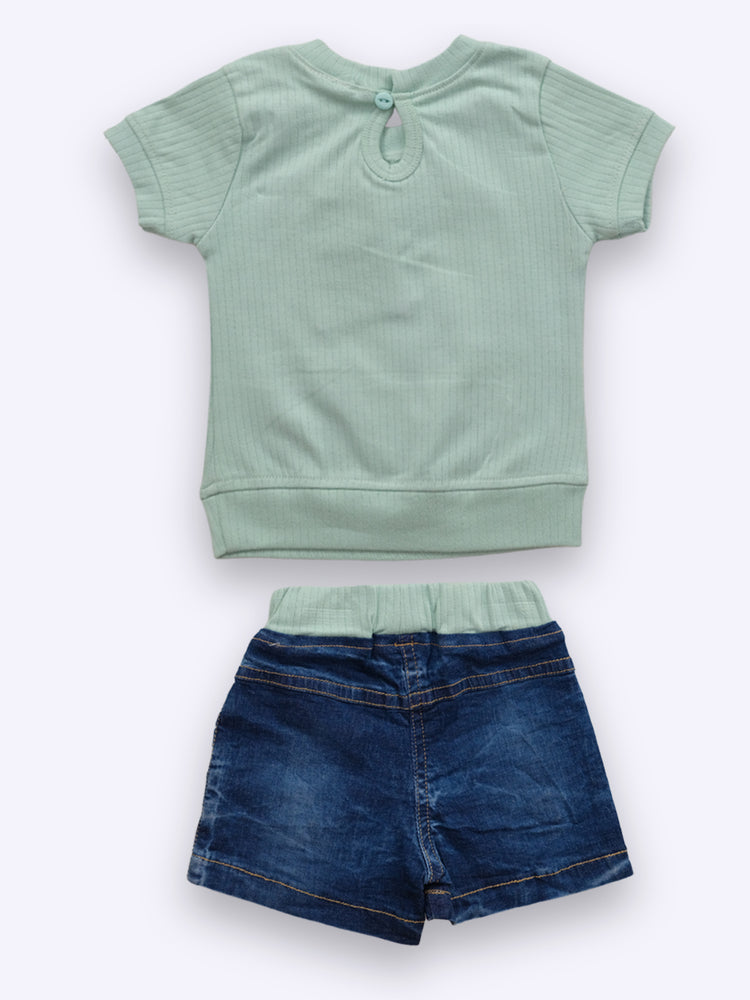 Baby's Day Girls Top and Denim Shorts