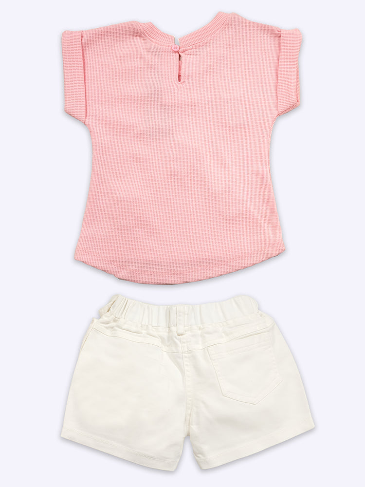 Baby Girl Pure Cotton Top With Shorts clothing Set