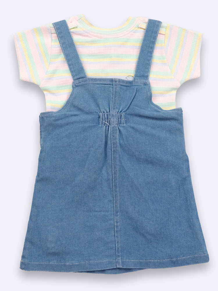KETIMINI Dungaree For Baby Girls Striped Cotton Blend