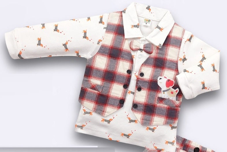 Baby Boys Casual Shirt with Jacket and Shorts
