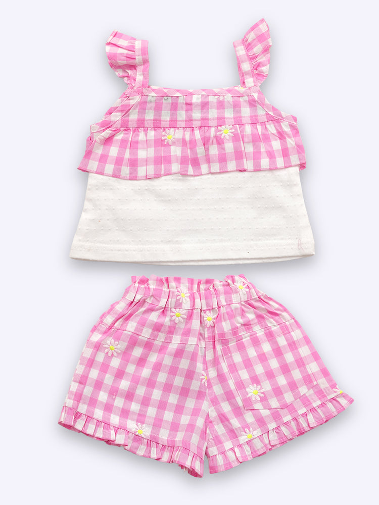 KIKO Pure Cotton Top with Printed Shorts