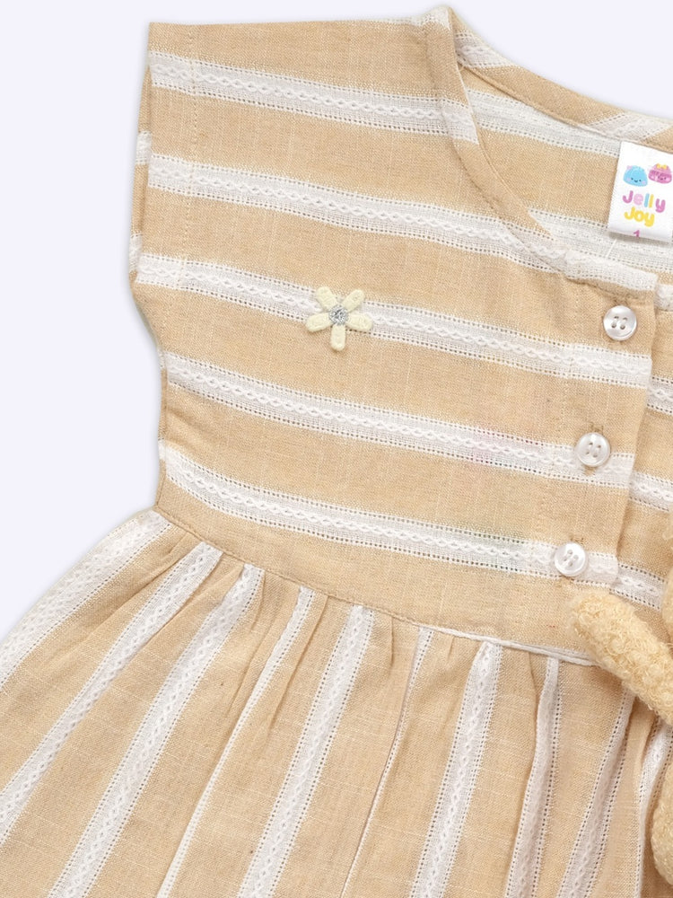 JELLY JOY Baby Girls Striped Cotton A-Line Dress