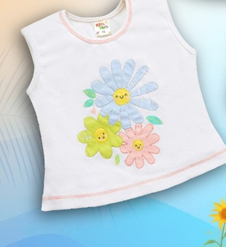 Keti Mini Girls Pure Cotton Collar Shirt With Short