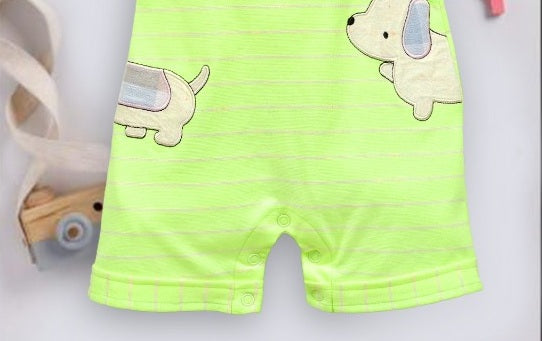 Pompidou Printed half Sleeves Dungree For Baby Boys