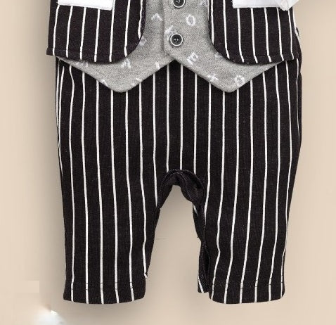 Pompidou Full Sleeves Romper Jacket Set For Baby Boys