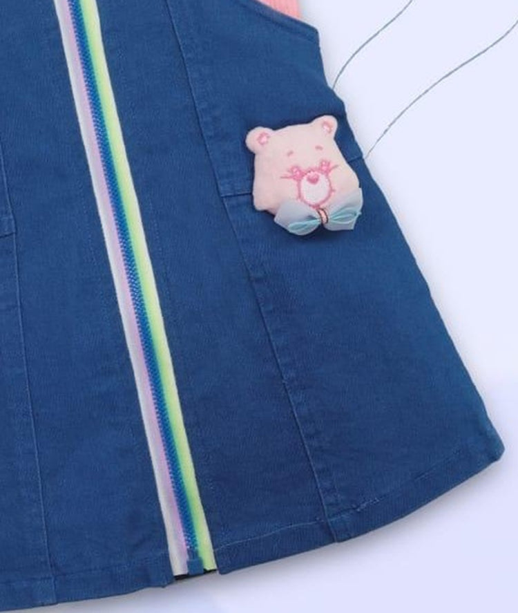 Keti Mini Denim A-line Dungaree with Basic Top