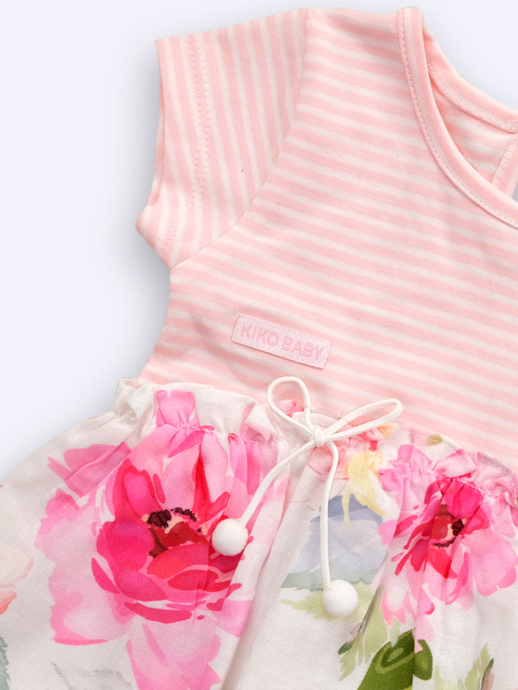 KIKO Baby Girls Floral Printed Pure Cotton Dresses