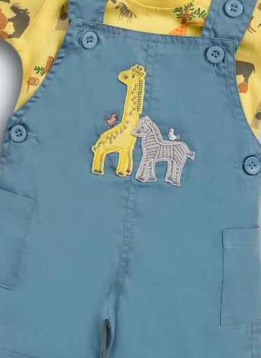 Pompidou Full Sleeves Dungree For Baby Boys