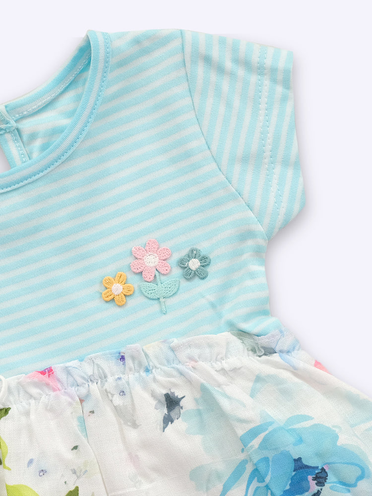KIKO Baby Girls Floral Printed Pure Cotton Dresses