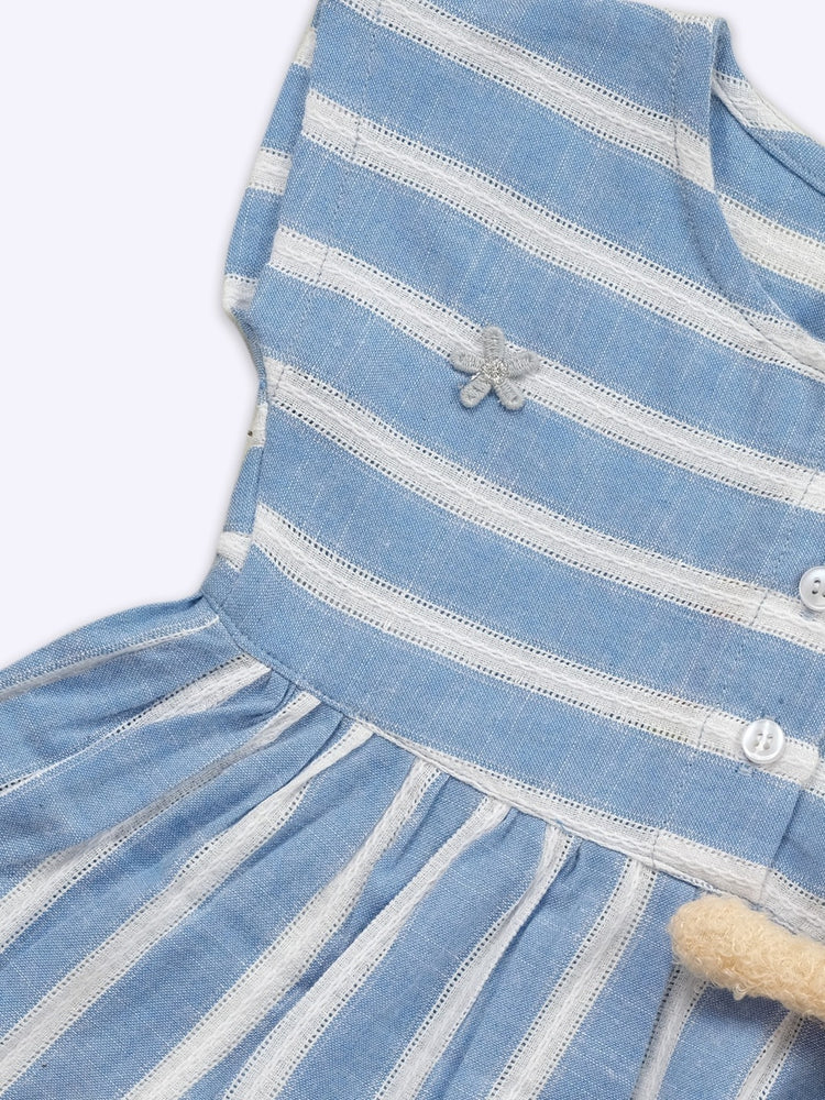 JELLY JOY Baby Girls Striped Cotton A-Line Dress