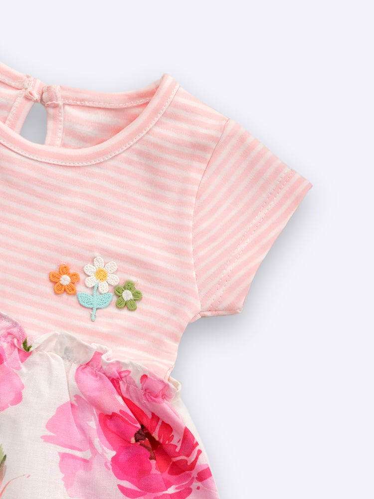 KIKO Baby Girls Floral Printed Pure Cotton Dresses