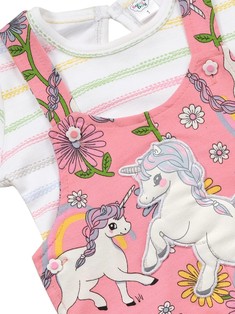 Baby Full Sleeve Top and Dungaree Romper Set