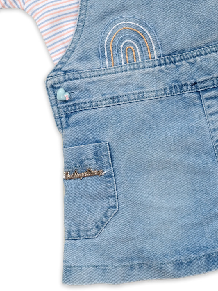 BABY'S DAY Denim Dungaree With T-Shirt With Panty
