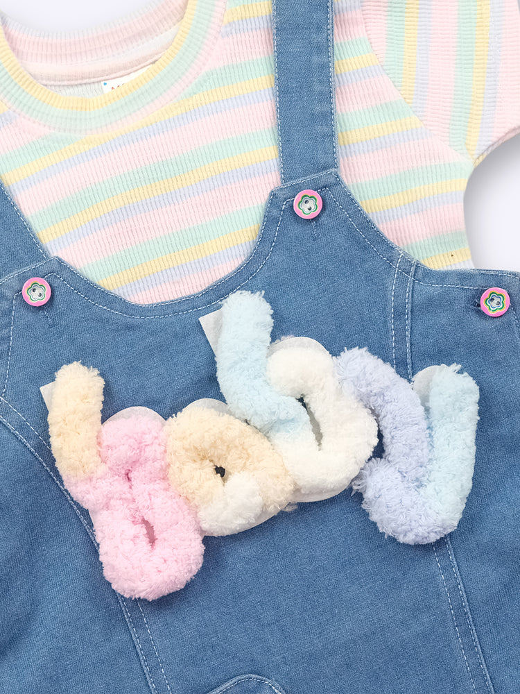 KETIMINI Dungaree For Baby Girls Striped Cotton Blend