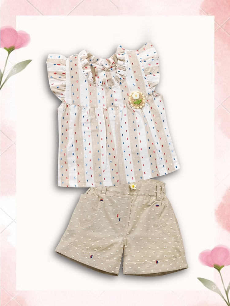 Memeko Girls Floral Top & Shorts Clothing Set