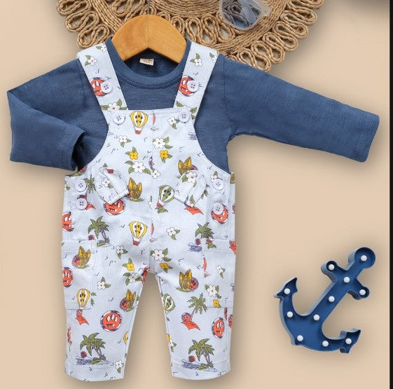 Pompidou Full Sleeves Dungree For Baby Boys