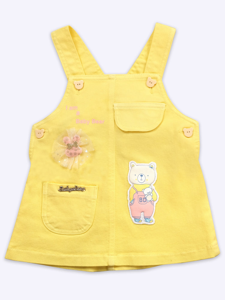 Infant Girls Cotton Dungaree With Half Sleeve Top