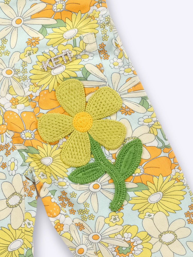 KETI MINI Romper For Girls Casual Floral Print