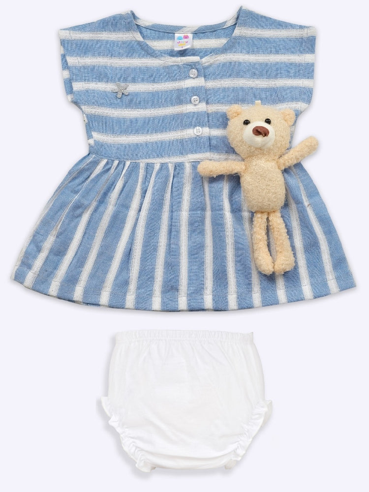 JELLY JOY Baby Girls Striped Cotton A-Line Dress