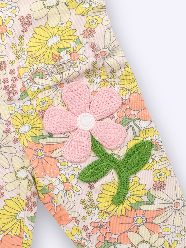KETI MINI Romper For Girls Casual Floral Print