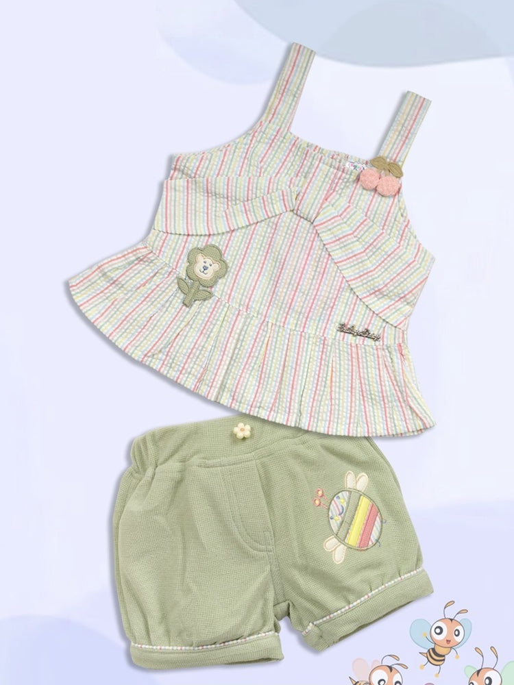 BABY'S DAY Sleeveless Pure Cotton Top With Shorts
