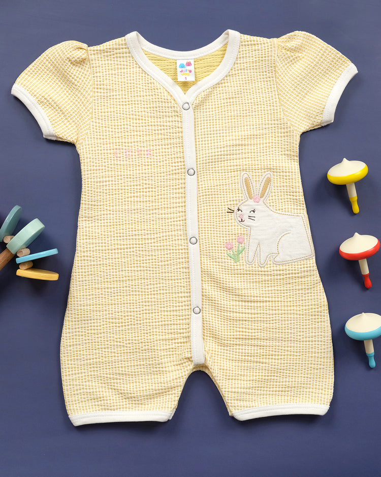 JELLY JOY Infant Girls Self Design Cotton Rompers