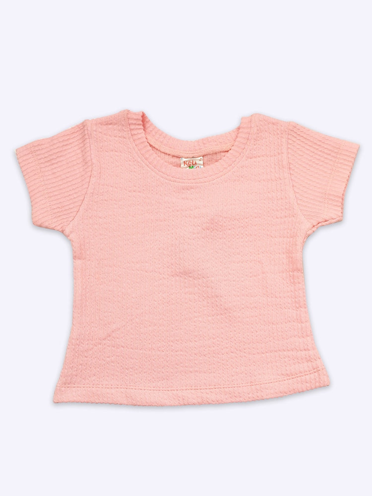 KETI MINI Baby Girls Cotton Dungaree and Top Set