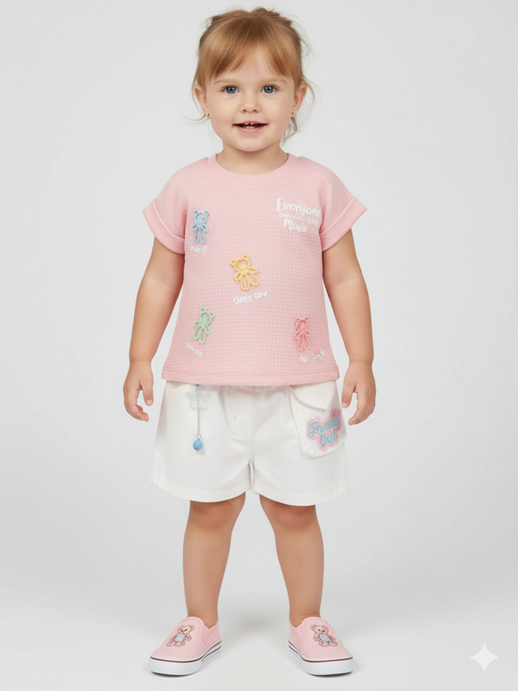 Baby Girl Pure Cotton Top With Shorts clothing Set